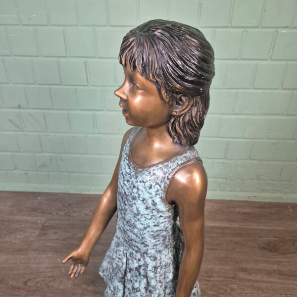 Statue Girl in a Summer Dress Bronze 1,04 m - Image 4