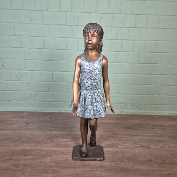 Statue Girl in a Summer Dress Bronze 1,04 m - Image 2