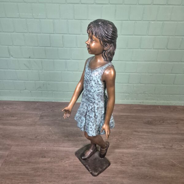 Statue Girl in a Summer Dress Bronze 1,04 m - Image 3