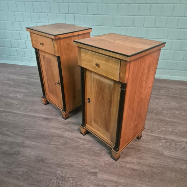 Set Nightstands Biedermeier 1820 Cherry Wood - Image 6