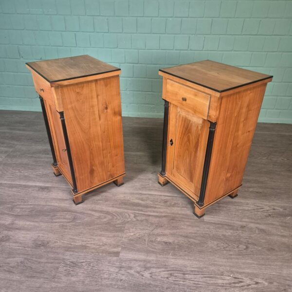 Set Nightstands Biedermeier 1820 Cherry Wood - Image 5