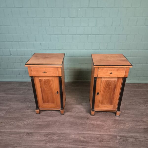Set Nightstands Biedermeier 1820 Cherry Wood