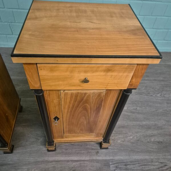 Set Nightstands Biedermeier 1820 Cherry Wood - Image 7