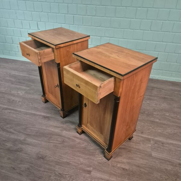 Set Nightstands Biedermeier 1820 Cherry Wood - Image 15