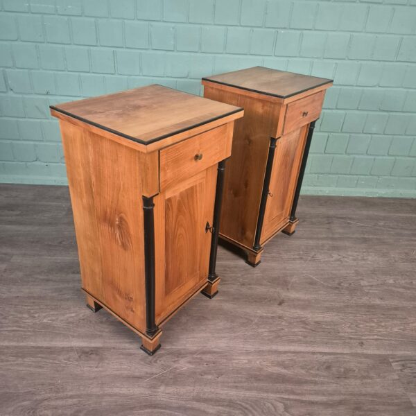 Set Nightstands Biedermeier 1820 Cherry Wood - Image 4