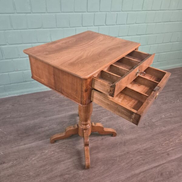 Sewing Table Biedermeier 1850 Ash Wood - Image 6