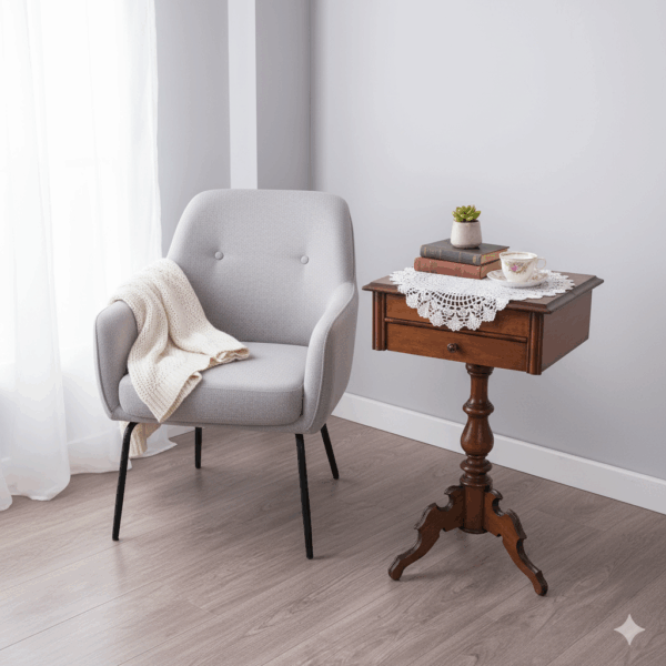 Sewing Table Louis Philippe 1870 Walnut - Image 2