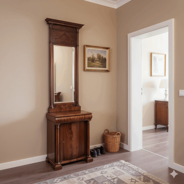 Mirror with Console Biedermeier 1820 Mahogany - Image 2