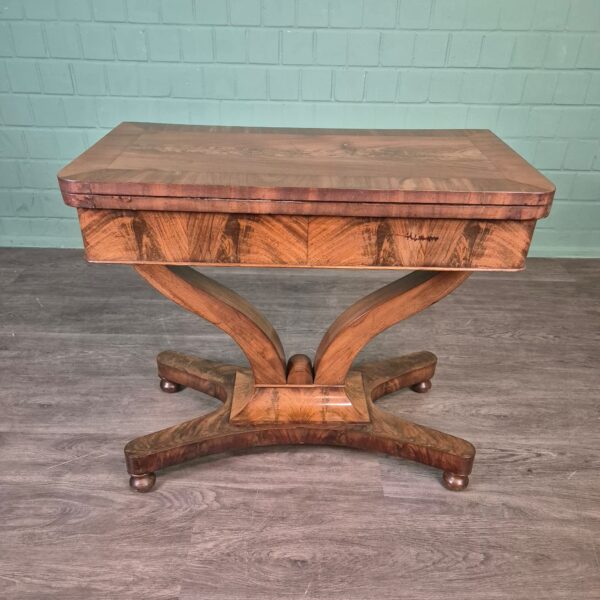Folding Table Biedermeier 1820 Mahogany - Image 3