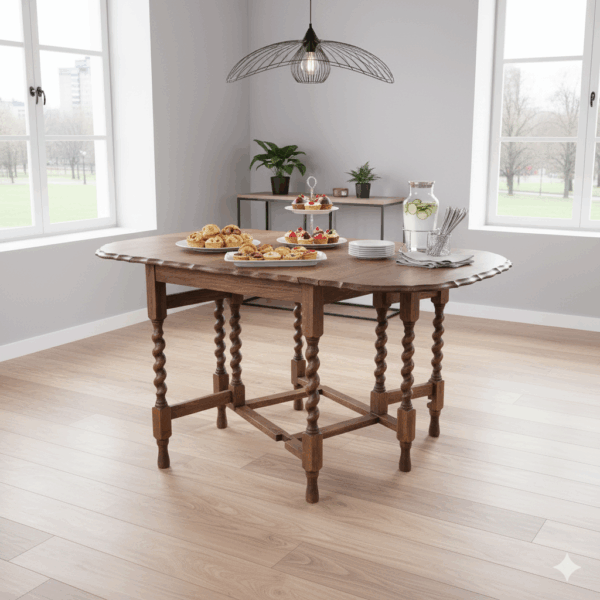 Folding Table Jugendstil 1920 Oak - Image 2
