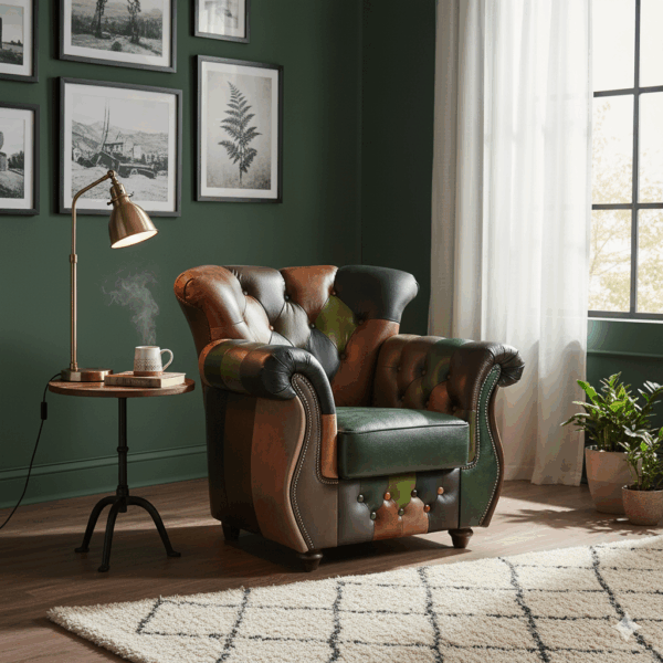 Chesterfield Armchair Leather Model Jungle - Image 2