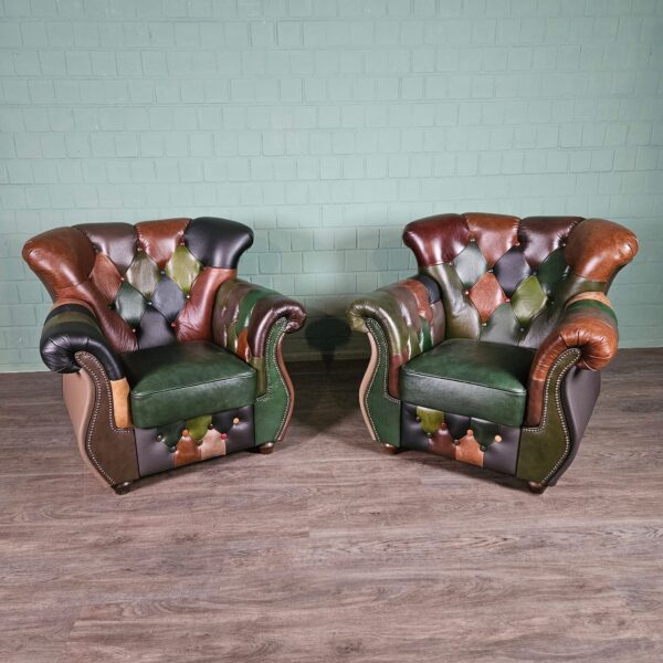 Chesterfield Armchair Leather Model Jungle Set
