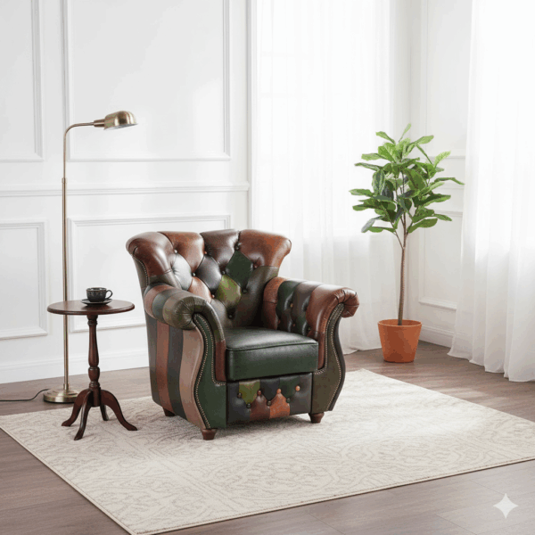 Chesterfield Armchair Leather Model Jungle - Image 2