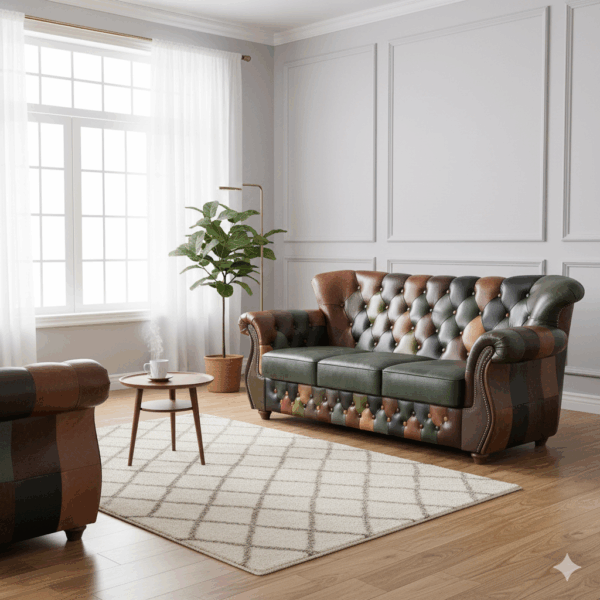 Chesterfield Sofa Leather Model Jungle 2,00 m - Image 2