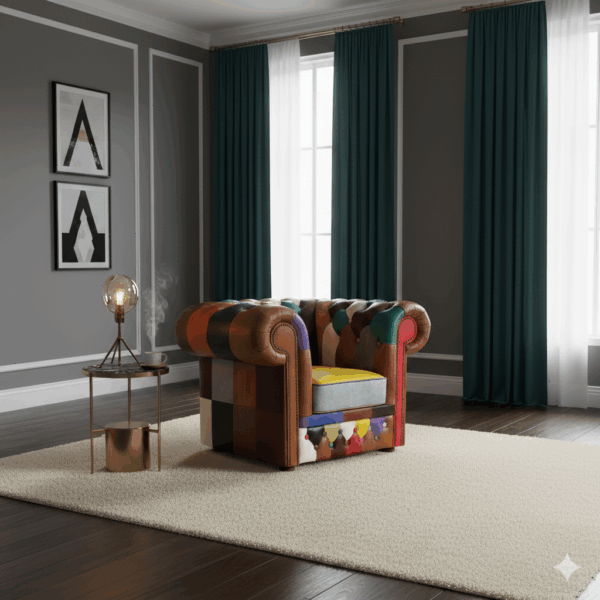 Chesterfield Armchair Leather Model Carnival - Image 2