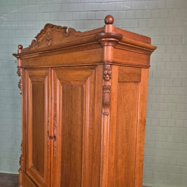 Wardrobe Biedermeier 1840 Oak - Image 11