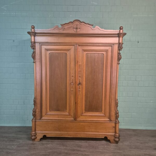 Wardrobe Biedermeier 1840 Oak - Image 4