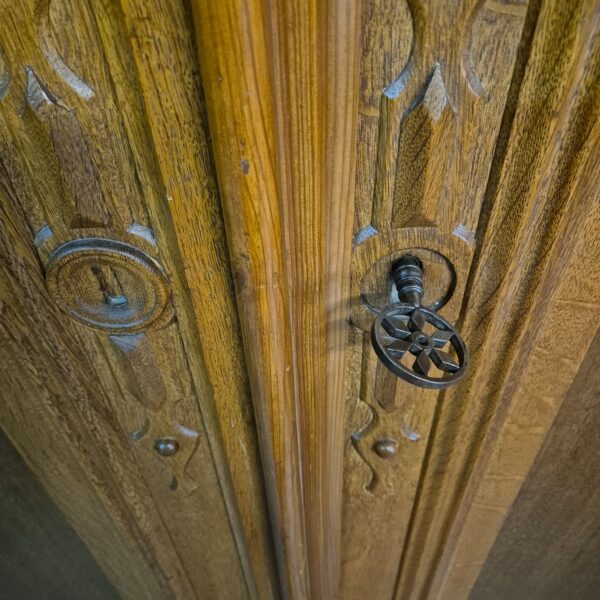 Wardrobe Biedermeier 1840 Oak - Image 16