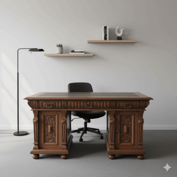 Desk Gründerzeit 1880 Walnut - Image 2