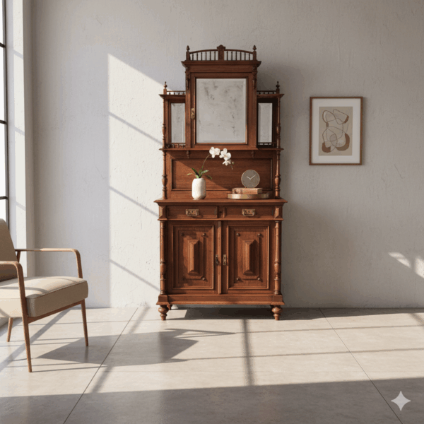 Cabinet Jugendstil 1910 Walnut - Image 2