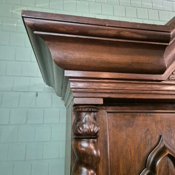 Wardrobe Neo-baroque 1910 Oak - Image 11