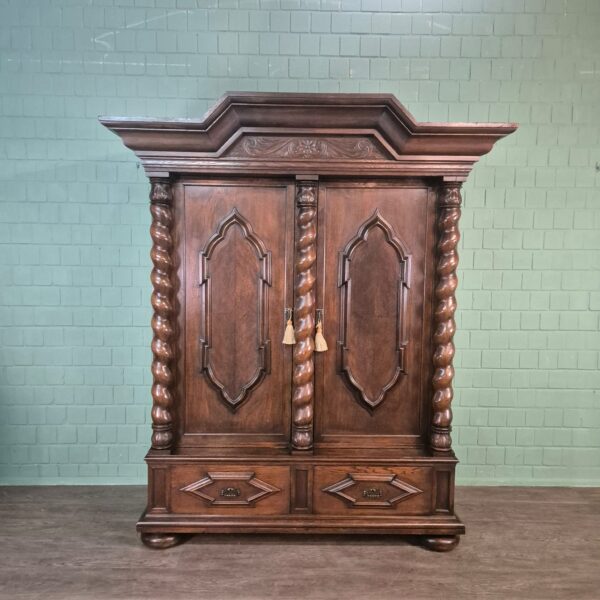 Wardrobe Neo-baroque 1910 Oak - Image 3