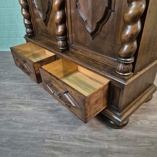 Wardrobe Neo-baroque 1910 Oak - Image 17