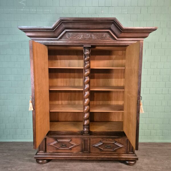 Wardrobe Neo-baroque 1910 Oak - Image 13