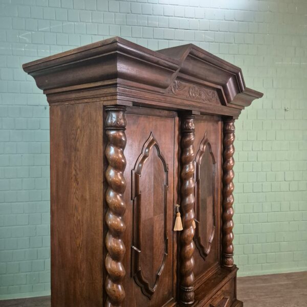 Wardrobe Neo-baroque 1910 Oak - Image 5