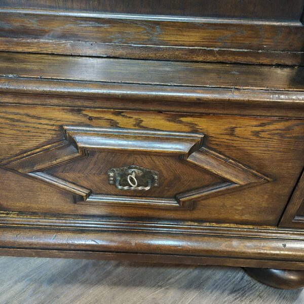 Wardrobe Neo-baroque 1910 Oak - Image 8