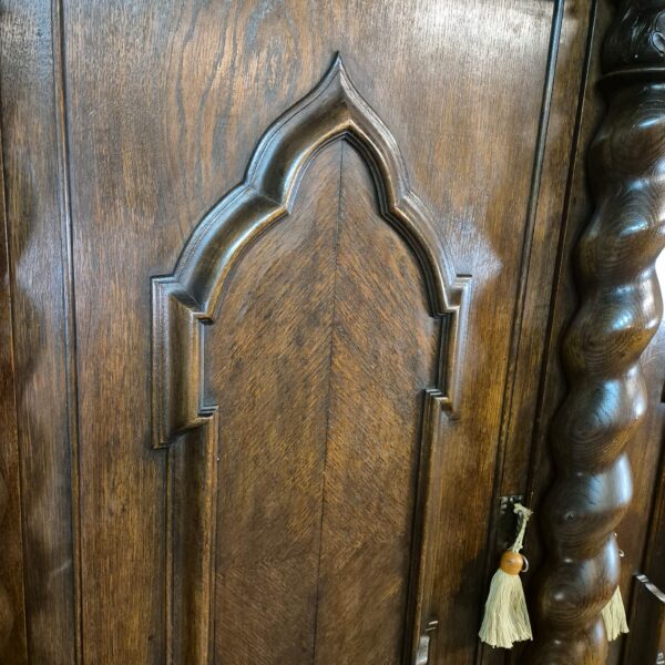Wardrobe Neo-baroque 1910 Oak - Image 12