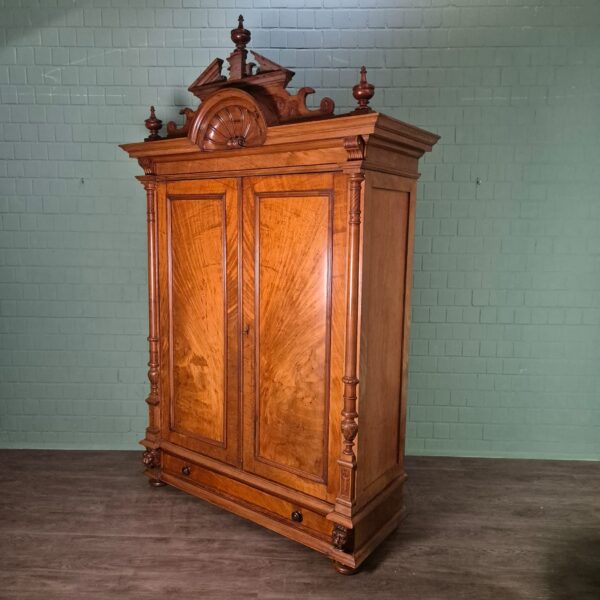 Wardrobe Gründerzeit 1880 Walnut - Image 4