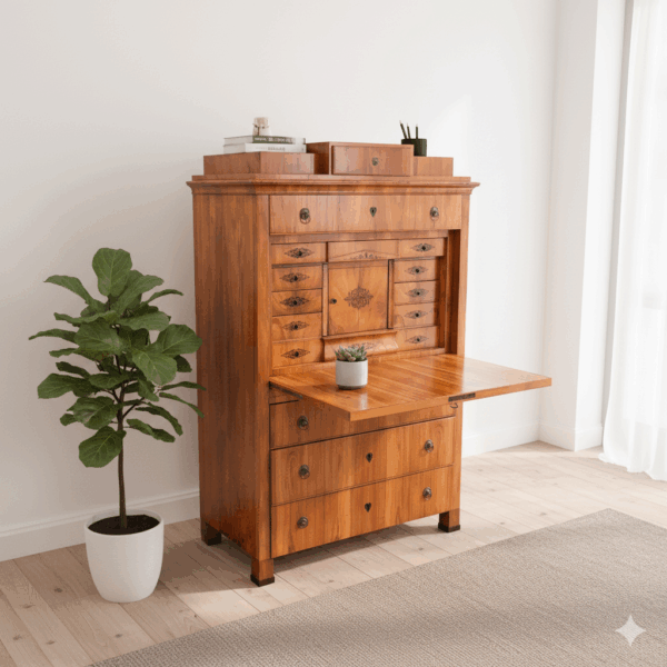 Secretary Biedermeier 1820 Cherry Wood - Image 2