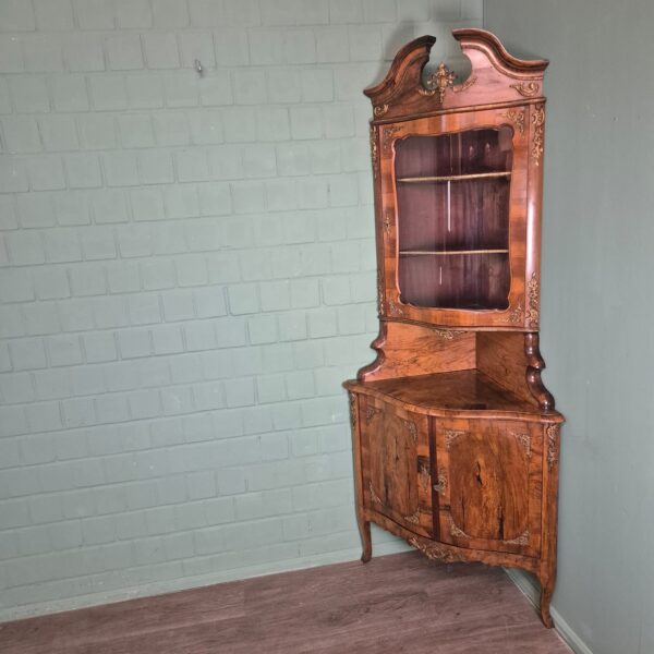Corner Cabinet Dresden Baroque 1870 Walnut - Image 5