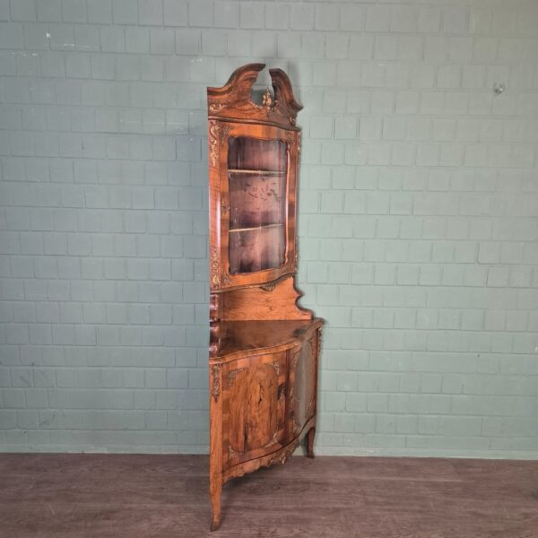 Corner Cabinet Dresden Baroque 1870 Walnut - Image 3