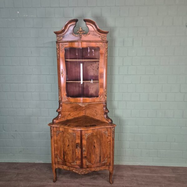 Corner Cabinet Dresden Baroque 1870 Walnut - Image 3