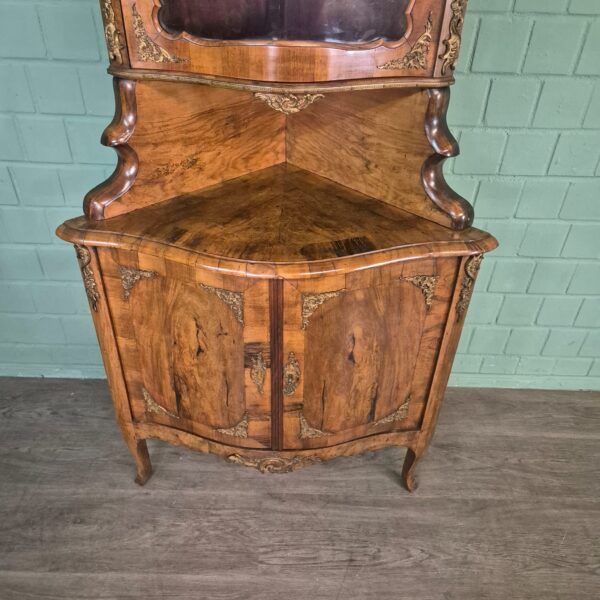 Corner Cabinet Dresden Baroque 1870 Walnut - Image 12