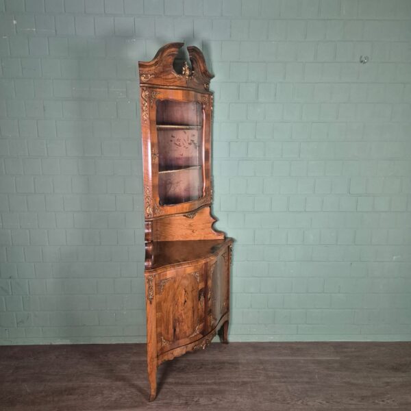 Corner Cabinet Dresden Baroque 1870 Walnut - Image 4