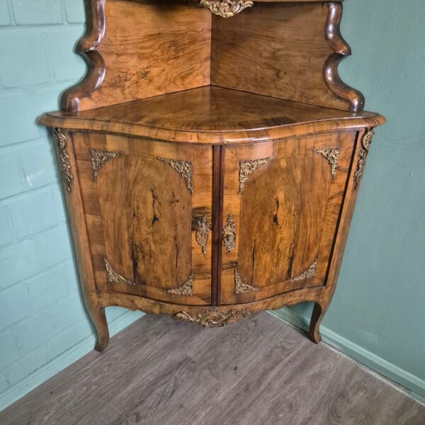 Corner Cabinet Dresden Baroque 1870 Walnut - Image 13