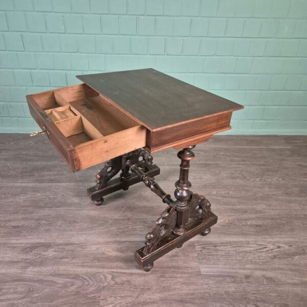Sewing Table Gründerzeit 1880 Oak - Image 9