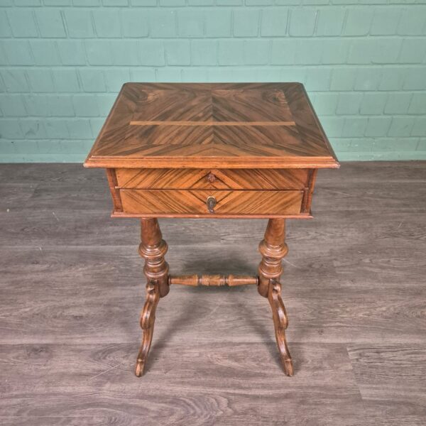 Sewing Table Gründerzeit 1880 Walnut