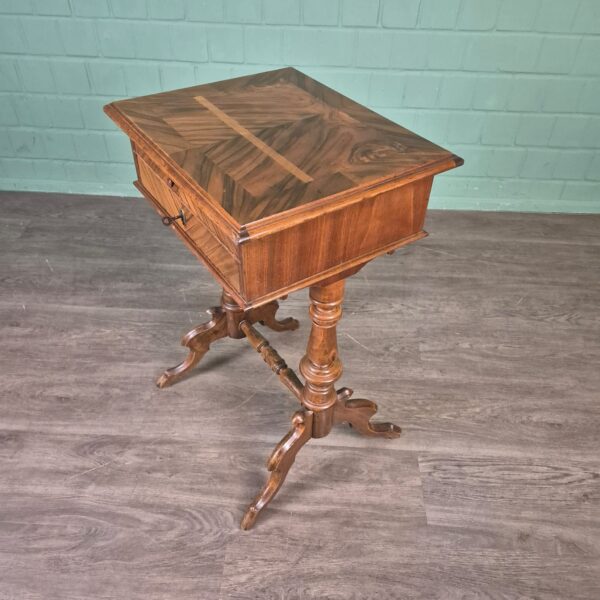 Sewing Table Gründerzeit 1880 Walnut - Image 3