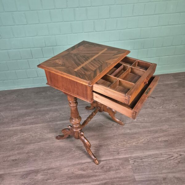 Sewing Table Gründerzeit 1880 Walnut - Image 9
