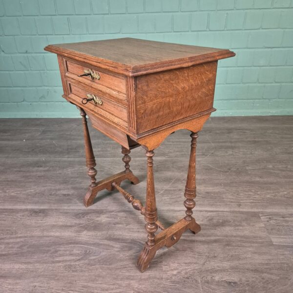 Sewing Table Gründerzeit 1880 Oak