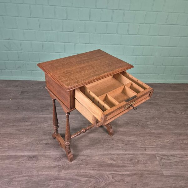 Sewing Table Gründerzeit 1880 Oak - Image 8