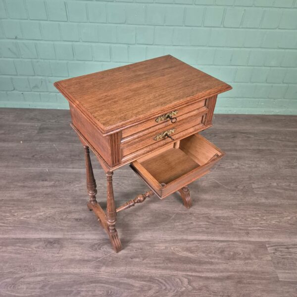 Sewing Table Gründerzeit 1880 Oak - Image 10