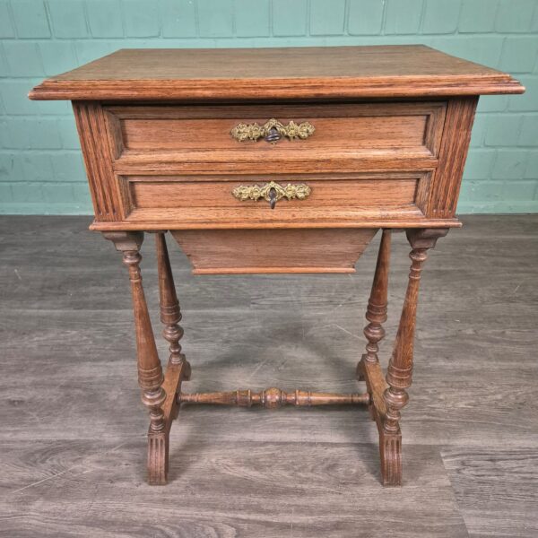 Sewing Table Gründerzeit 1880 Oak - Image 3