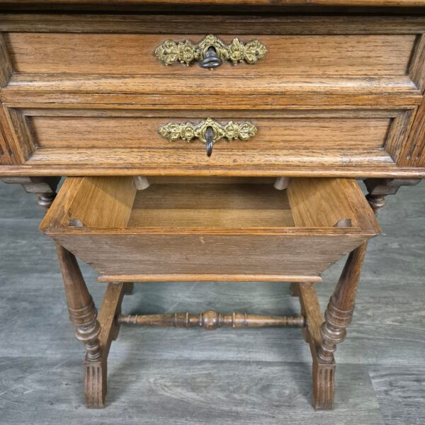 Sewing Table Gründerzeit 1880 Oak - Image 5