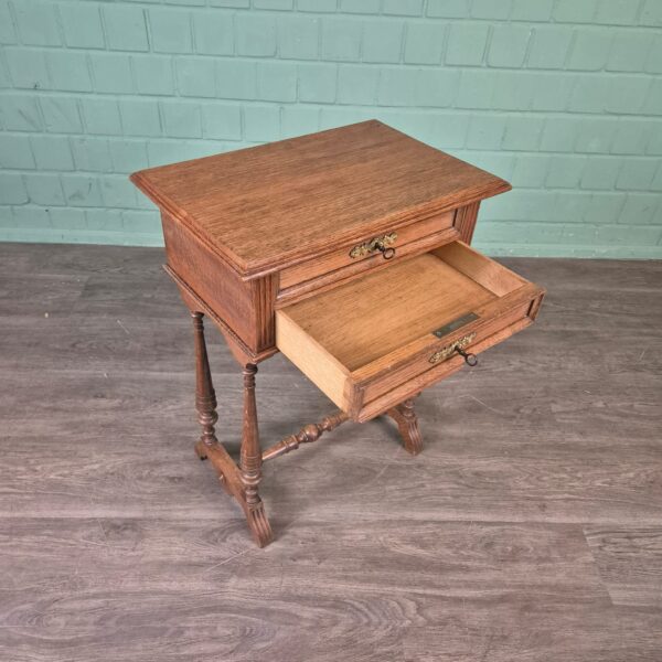 Sewing Table Gründerzeit 1880 Oak - Image 9