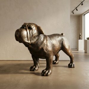 Statue Dog Bulldog Bronze 0,72 m